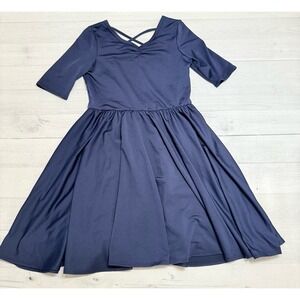 Dot Dot Smile girls navy blue dress 8/10